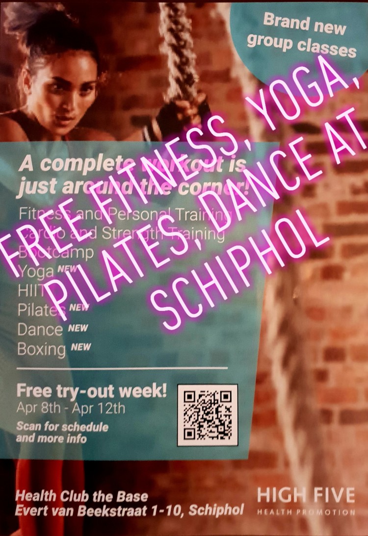 Free Fitness Yoga Pilates at Schiphol Health Club The Base 